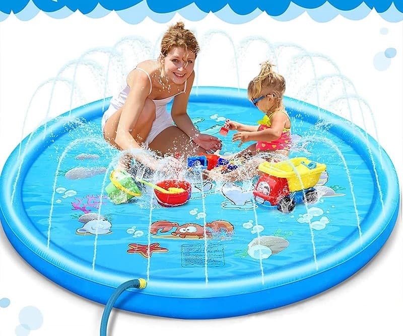 świetny nadmuchiwany basen z fontanną